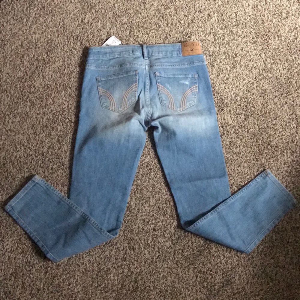 Sold. Hollister distressed light wash jeans - Picture 4 of 10